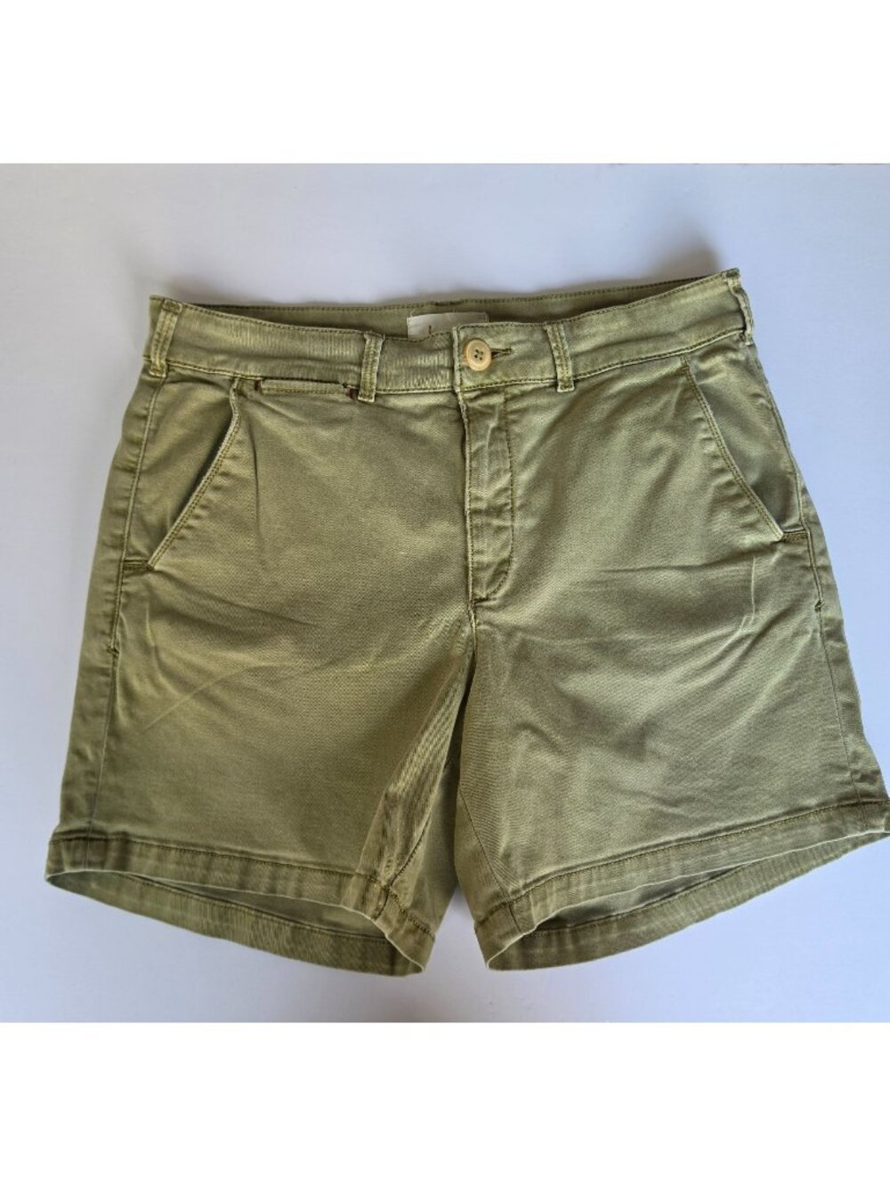 Anthropologie Women’s Chino Shorts Size 30 Olive Green Stretch Classic Casual